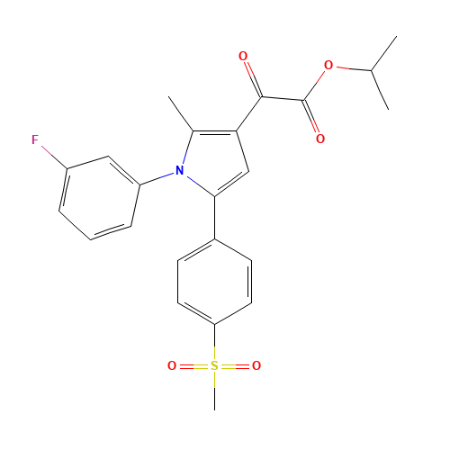 propan-2-yl 2-[1-(3-fluorophenyl)-2-methyl-5-(4-methylsulfonylphenyl)pyrrol-3-yl]-2-oxoacetate (CAS: 1005451-79-5) - Related Chemical Product