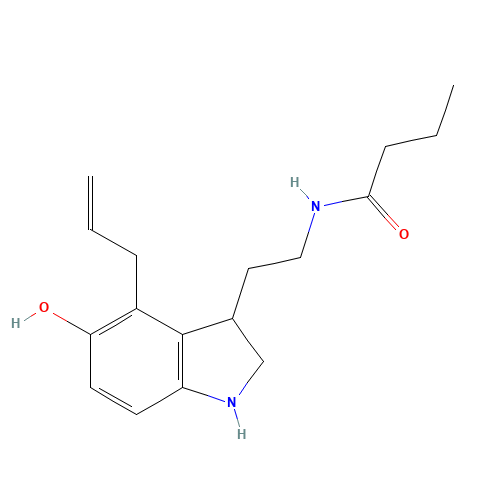 N-[2-(5-hydroxy-4-prop-2-enyl-2,3-dihydro-1H-indol-3-yl)ethyl]butanamide (CAS: 196598-23-9) - Related Chemical Product