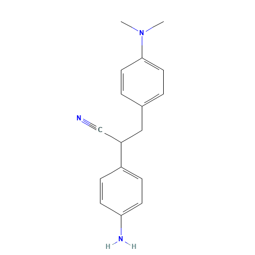 2-(4-aminophenyl)-3-[4-(dimethylamino)phenyl]propanenitrile (CAS: 2958-49-8) - Chemical Structure and Molecular Formula 