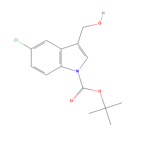 tert-butyl 5-chloro-3-(hydroxymethyl)indole-1-carboxylate (CAS: 1260882-43-6) - Chemical Structure and Molecular Formula 