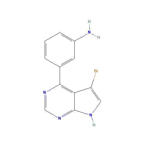 3-(5-bromo-7H-pyrrolo[2,3-d]pyrimidin-4-yl)aniline (CAS: 1443237-67-9) - Chemical Structure and Molecular Formula 