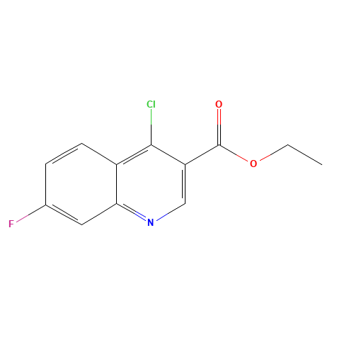 ethyl 4-chloro-7-fluoroquinoline-3-carboxylate (CAS: 26893-13-0) - Chemical Structure and Molecular Formula 