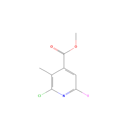 methyl 2-chloro-6-iodo-3-methylpyridine-4-carboxylate (CAS: 1043870-58-1) - Chemical Structure and Molecular Formula 