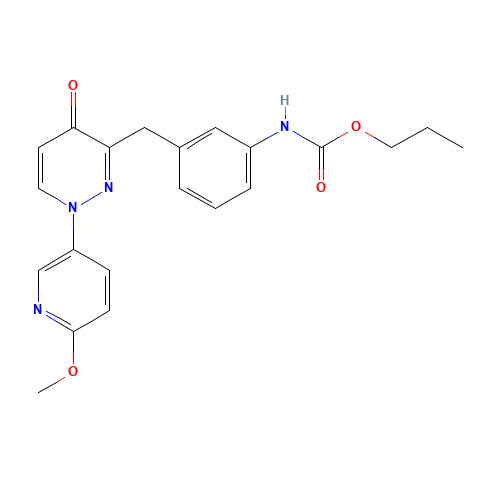 propyl N-[3-[[1-(6-methoxypyridin-3-yl)-4-oxopyridazin-3-yl]methyl]phenyl]carbamate (CAS: 1314380-88-5) - Chemical Structure and Molecular Formula 