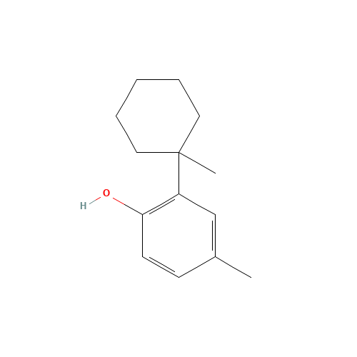 4-methyl-2-(1-methylcyclohexyl)phenol (CAS: 16152-65-1) - Chemical Structure and Molecular Formula 