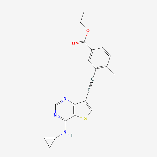 ethyl 3-[2-[4-(cyclopropylamino)thieno[3,2-d]pyrimidin-7-yl]ethynyl]-4-methylbenzoate (CAS: 1318126-81-6) - Related Chemical Product