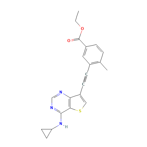 ethyl 3-[2-[4-(cyclopropylamino)thieno[3,2-d]pyrimidin-7-yl]ethynyl]-4-methylbenzoate (CAS: 1318126-81-6) - Related Chemical Product