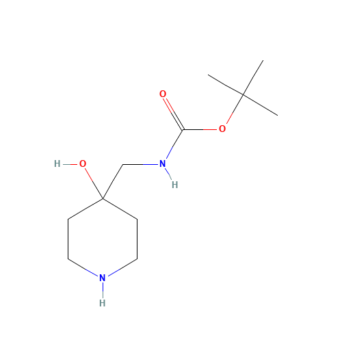 tert-butyl N-[(4-hydroxypiperidin-4-yl)methyl]carbamate (CAS: 177948-02-6) - Chemical Structure and Molecular Formula 