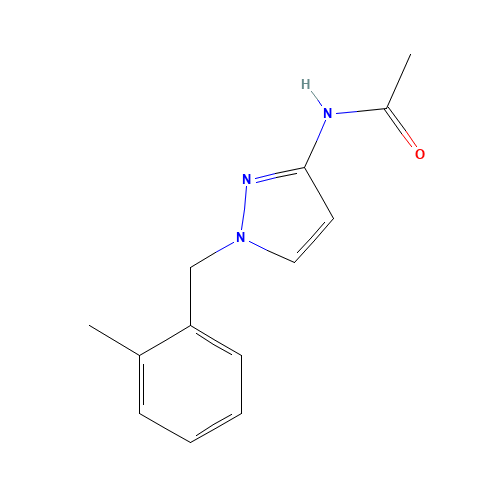 N-[1-[(2-methylphenyl)methyl]pyrazol-3-yl]acetamide (CAS: 1006583-29-4) - Chemical Structure and Molecular Formula 