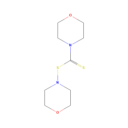 morpholin-4-yl morpholine-4-carbodithioate (CAS: 13752-51-7) - Chemical Structure and Molecular Formula 