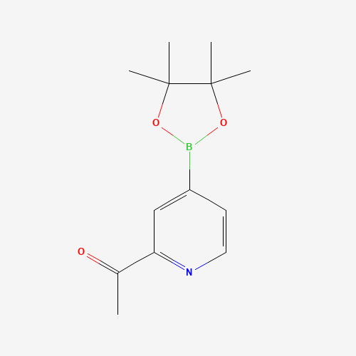 1-[4-(4,4,5,5-tetramethyl-1,3,2-dioxaborolan-2-yl)pyridin-2-yl]ethanone (CAS: 741709-58-0) - Chemical Structure and Molecular Formula 