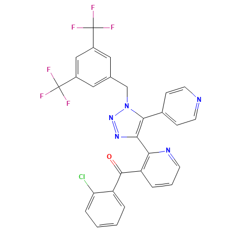 [2-[1-[[3,5-bis(trifluoromethyl)phenyl]methyl]-5-pyridin-4-yltriazol-4-yl]pyridin-3-yl]-(2-chlorophenyl)methanone (CAS: 622370-35-8) - Related Chemical Product