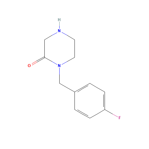 1-[(4-fluorophenyl)methyl]piperazin-2-one (CAS: 309915-37-5) - Chemical Structure and Molecular Formula 