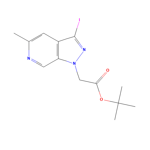 tert-butyl 2-(3-iodo-5-methylpyrazolo[3,4-c]pyridin-1-yl)acetate (CAS: 1386457-83-5) - Chemical Structure and Molecular Formula 