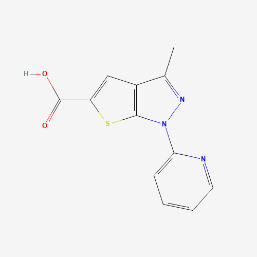 3-methyl-1-pyridin-2-ylthieno[2,3-c]pyrazole-5-carboxylic acid (CAS: 1041205-19-9) - Chemical Structure and Molecular Formula 