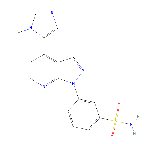3-[4-(3-methylimidazol-4-yl)pyrazolo[3,4-b]pyridin-1-yl]benzenesulfonamide (CAS: 1375143-38-6) - Related Chemical Product
