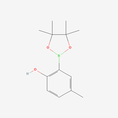 4-methyl-2-(4,4,5,5-tetramethyl-1,3,2-dioxaborolan-2-yl)phenol (CAS: 1398414-30-6) - Chemical Structure and Molecular Formula 