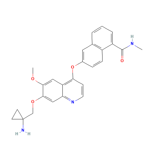 6-[7-[(1-aminocyclopropyl)methoxy]-6-methoxyquinolin-4-yl]oxy-N-methylnaphthalene-1-carboxamide (CAS: 1058137-23-7) - Related Chemical Product