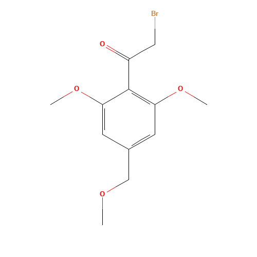 2-bromo-1-[2,6-dimethoxy-4-(methoxymethyl)phenyl]ethanone (CAS: 1290128-06-1) - Chemical Structure and Molecular Formula 