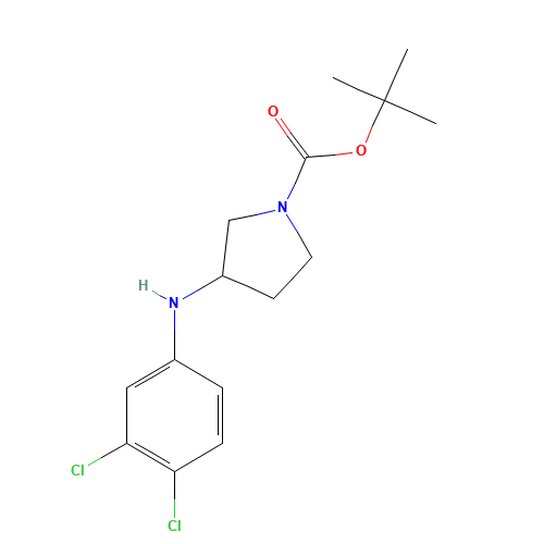 tert-butyl 3-(3,4-dichloroanilino)pyrrolidine-1-carboxylate (CAS: 940865-87-2) - Chemical Structure and Molecular Formula 