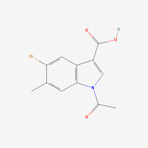 1-acetyl-5-bromo-6-methylindole-3-carboxylic acid (CAS: 1404532-20-2) - Chemical Structure and Molecular Formula 