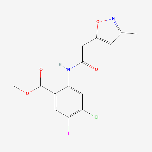 methyl 4-chloro-5-iodo-2-[[2-(3-methyl-1,2-oxazol-5-yl)acetyl]amino]benzoate (CAS: 1398335-89-1) - Related Chemical Product