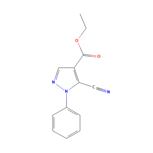 ethyl 5-cyano-1-phenylpyrazole-4-carboxylate (CAS: 98476-09-6) - Chemical Structure and Molecular Formula 