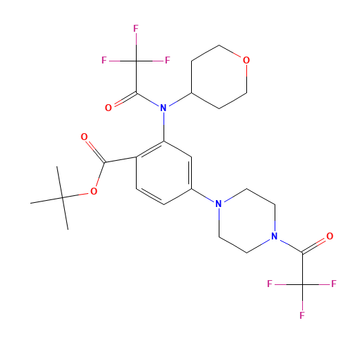 tert-butyl 2-[oxan-4-yl-(2,2,2-trifluoroacetyl)amino]-4-[4-(2,2,2-trifluoroacetyl)piperazin-1-yl]benzoate (CAS: 1108746-04-8) - Related Chemical Product