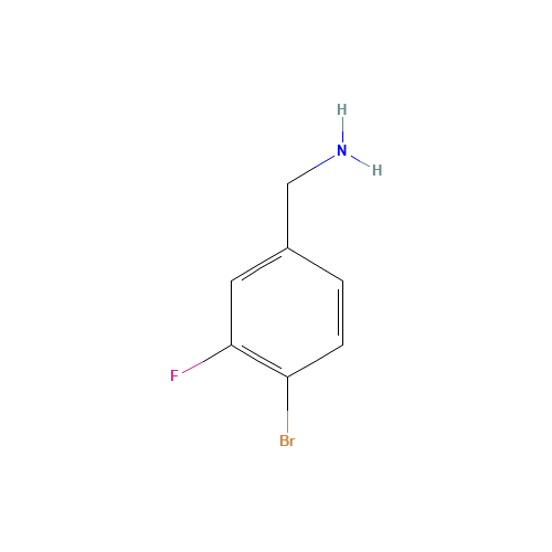 (4-bromo-3-fluorophenyl)methanamine (CAS: 581812-99-9) - Chemical Structure and Molecular Formula 