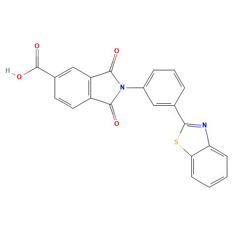 2-[3-(1,3-benzothiazol-2-yl)phenyl]-1,3-dioxoisoindole-5-carboxylic acid (CAS: 380870-70-2) - Related Chemical Product
