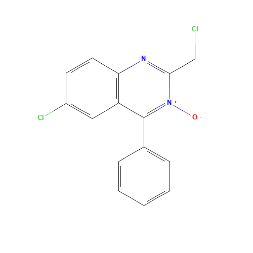 6-chloro-2-(chloromethyl)-3-oxido-4-phenylquinazolin-3-ium (CAS: 5958-24-7) - Related Chemical Product