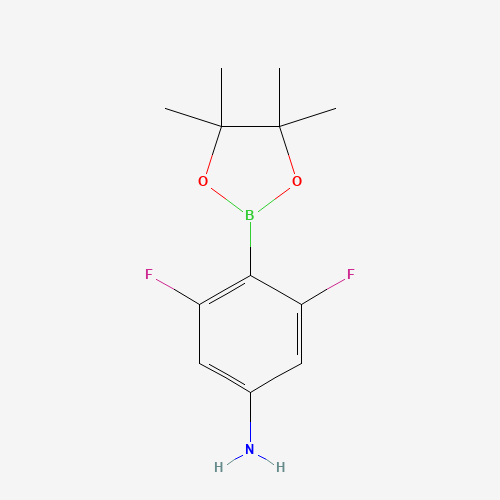 3,5-difluoro-4-(4,4,5,5-tetramethyl-1,3,2-dioxaborolan-2-yl)aniline (CAS: 1231892-38-8) - Chemical Structure and Molecular Formula 