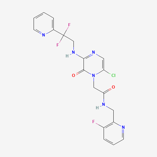 2-[6-chloro-3-[(2,2-difluoro-2-pyridin-2-ylethyl)amino]-2-oxopyrazin-1-yl]-N-[(3-fluoropyridin-2-yl)methyl]acetamide (CAS: 312904-62-4) - Related Chemical Product