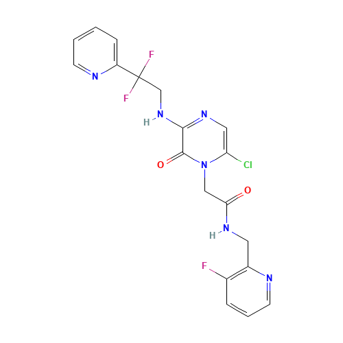 2-[6-chloro-3-[(2,2-difluoro-2-pyridin-2-ylethyl)amino]-2-oxopyrazin-1-yl]-N-[(3-fluoropyridin-2-yl)methyl]acetamide (CAS: 312904-62-4) - Related Chemical Product