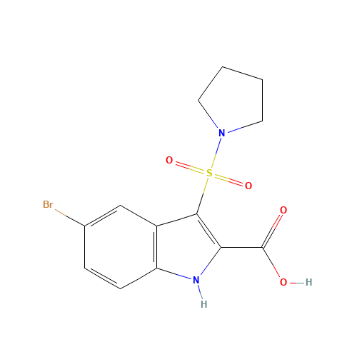 5-bromo-3-pyrrolidin-1-ylsulfonyl-1H-indole-2-carboxylic acid (CAS: 918494-39-0) - Related Chemical Product