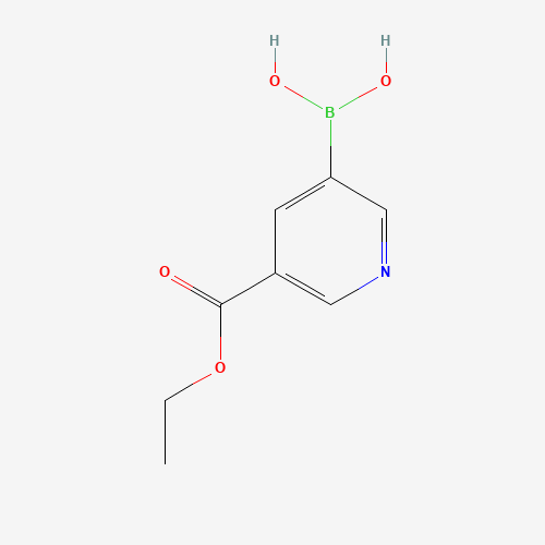 (5-ethoxycarbonylpyridin-3-yl)boronic acid (CAS: 875781-62-7) - Chemical Structure and Molecular Formula 