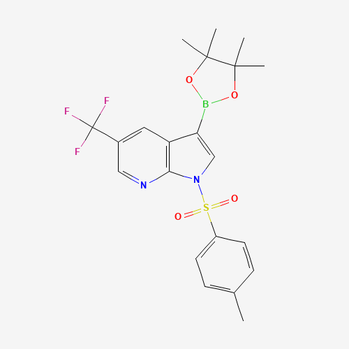 1-(4-methylphenyl)sulfonyl-3-(4,4,5,5-tetramethyl-1,3,2-dioxaborolan-2-yl)-5-(trifluoromethyl)pyrrolo[2,3-b]pyridine (CAS: 1036027-60-7) - Related Chemical Product