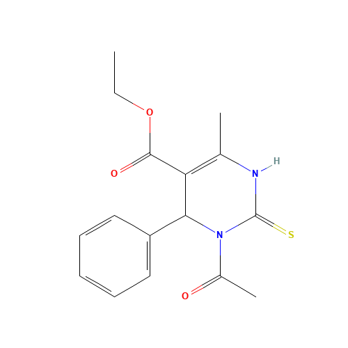 ethyl 3-acetyl-6-methyl-4-phenyl-2-sulfanylidene-1,4-dihydropyrimidine-5-carboxylate (CAS: 111535-64-9) - Chemical Structure and Molecular Formula 