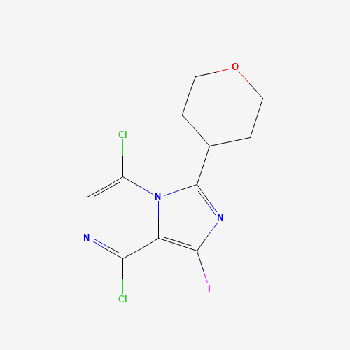 5,8-dichloro-1-iodo-3-(oxan-4-yl)imidazo[1,5-a]pyrazine (CAS: 1419223-10-1) - Chemical Structure and Molecular Formula 