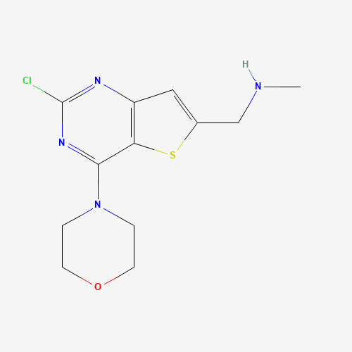 1-(2-chloro-4-morpholin-4-ylthieno[3,2-d]pyrimidin-6-yl)-N-methylmethanamine (CAS: 955979-15-4) - Chemical Structure and Molecular Formula 