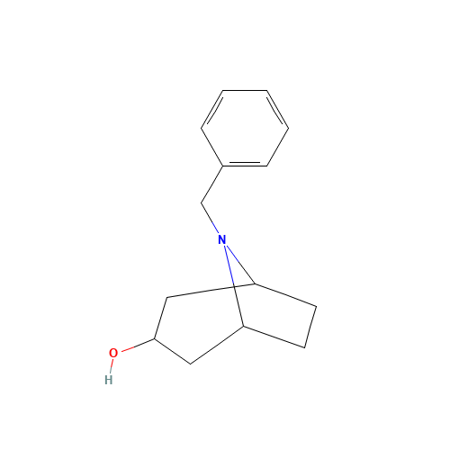 8-benzyl-8-azabicyclo[3.2.1]octan-3-ol (CAS: 3804-68-0) - Chemical Structure and Molecular Formula 