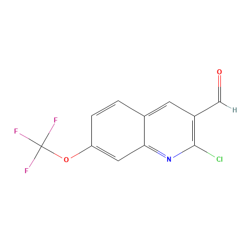 2-chloro-7-(trifluoromethoxy)quinoline-3-carbaldehyde (CAS: 1254366-15-8) - Chemical Structure and Molecular Formula 