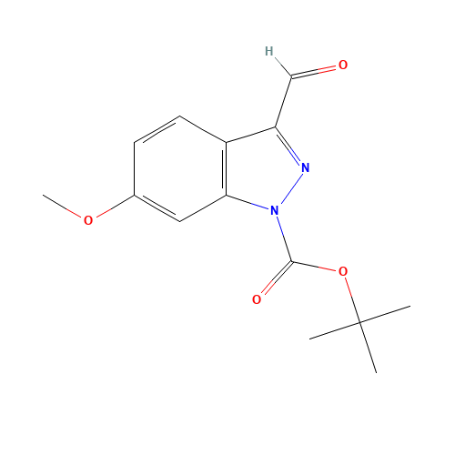 tert-butyl 3-formyl-6-methoxyindazole-1-carboxylate (CAS: 691900-94-4) - Chemical Structure and Molecular Formula 