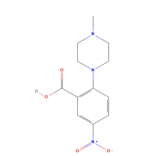 2-(4-methylpiperazin-1-yl)-5-nitrobenzoic acid (CAS: 78244-06-1) - Chemical Structure and Molecular Formula 