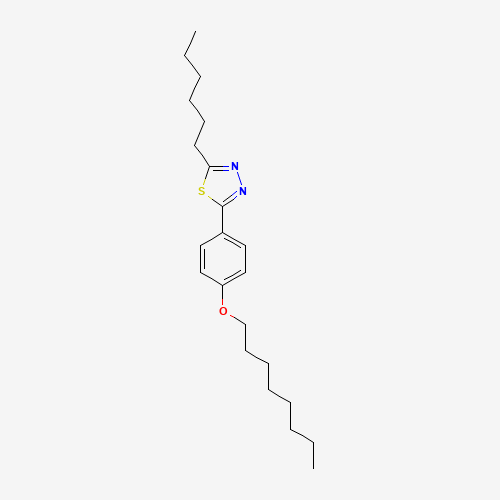 2-hexyl-5-(4-octoxyphenyl)-1,3,4-thiadiazole (CAS: 77477-59-9) - Chemical Structure and Molecular Formula 