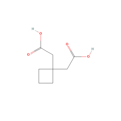2-[1-(carboxymethyl)cyclobutyl]acetic acid (CAS: 1075-98-5) - Chemical Structure and Molecular Formula 