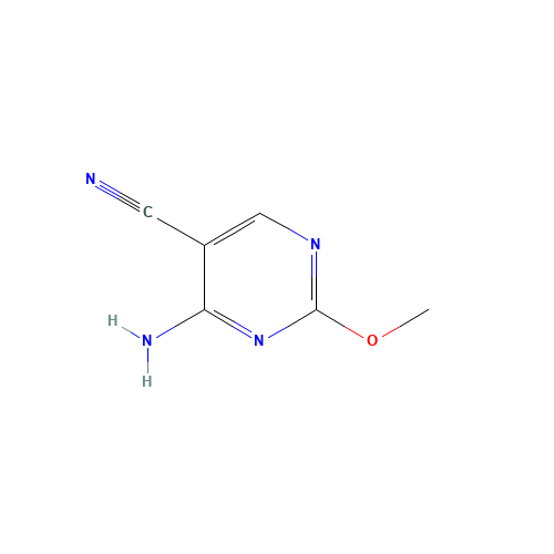 4-amino-2-methoxypyrimidine-5-carbonitrile (CAS: 6964-55-2) - Chemical Structure and Molecular Formula 