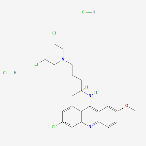 1-N,1-N-bis(2-chloroethyl)-4-N-(6-chloro-2-methoxyacridin-9-yl)pentane-1,4-diamine;dihydrochloride (CAS: 4213-45-0) - Chemical Structure and Molecular Formula 