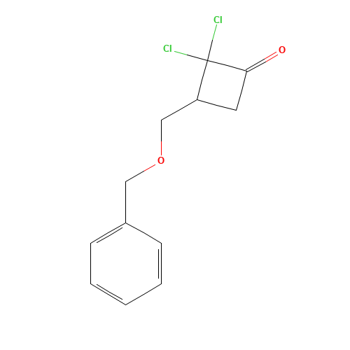 2,2-dichloro-3-(phenylmethoxymethyl)cyclobutan-1-one (CAS: 172324-66-2) - Chemical Structure and Molecular Formula 