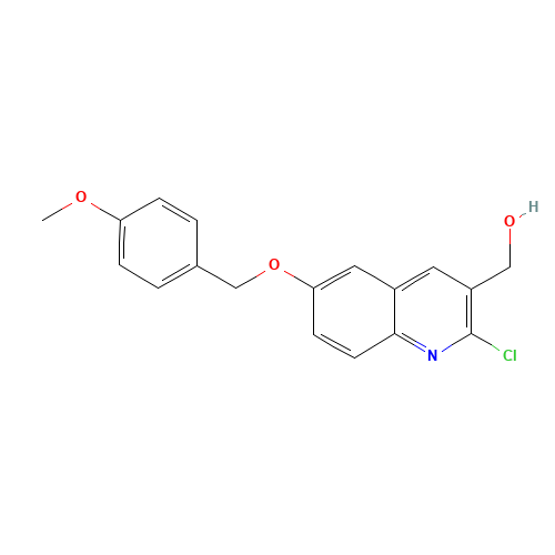 [2-chloro-6-[(4-methoxyphenyl)methoxy]quinolin-3-yl]methanol (CAS: 1180526-38-8) - Chemical Structure and Molecular Formula 